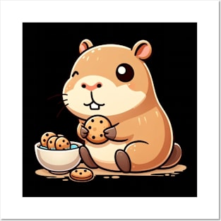 Japanese Art Pastry Foodie Cookie Cute Capybara Posters and Art